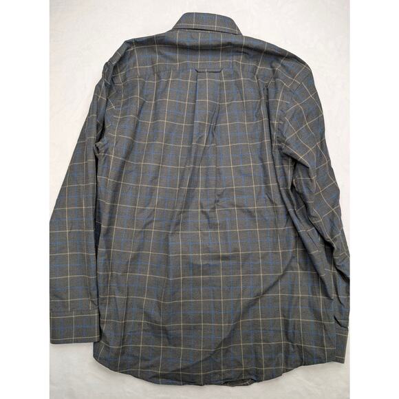 ORVIS Mens Button Down Shirt Medium Dark Gray Plaid Cotton Business Casual - Picture 6 of 6